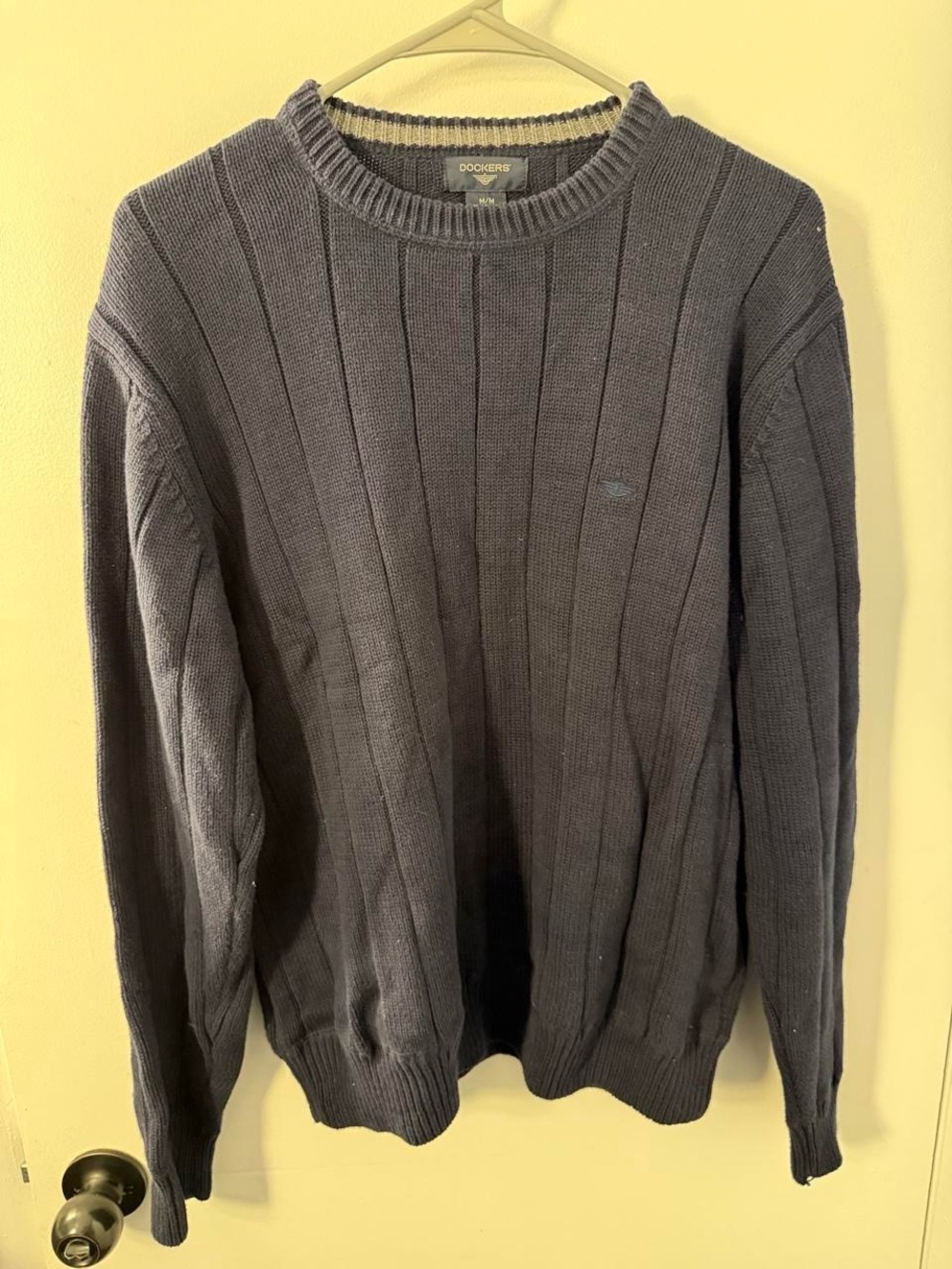 Dockers Navy Ribbed Crewneck Sweater